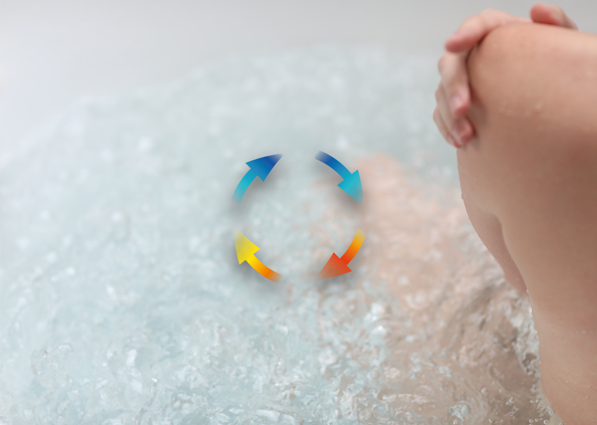 Wellcare hydrotherapy with 4D DAW dynamic warmth flow technology