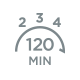 Stand 2, 3, 4 : automatische uitschakeling met 120 minuten timer